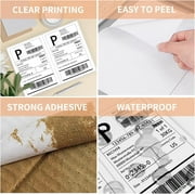 SJPACK Shipping Labels with Rounded Corner, 8.5 x 5.5 Inches Half Sheet Self Adhesive Shipping Address Labels for Laser and Inkjet Printer, 200 Labels(8.27x5.32)