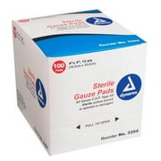 Dynarex Sterile Gauze Pads 4 Inches x 4 Inches, 100 Each