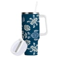 thumbnail image 2 of 30 oz Insulated Stainless Steel Tumbler Double Wall Stainless Steel Tumbler with 2-Way Drinking Abstract Turtle Pattern, 2 of 9