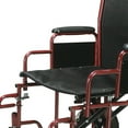 thumbnail image 5 of Drive Medical Bariatric Heavy Duty Transport Wheelchair with Swing Away Footrest, 22" Seat, Red, 5 of 5