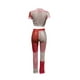 thumbnail image 4 of VISgogo, camisetas y pantalones de manga corta tejidos para mujer, ropa de verano con vendaje frontal en la cintura elástica a juego de colores VISgogo moda, 4 of 5