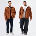 thumbnail image 7 of GINGTTO Men's Corduroy Fleece Lined Trucker Sherpa Winter Jacket for Cold Weather, 7 of 7