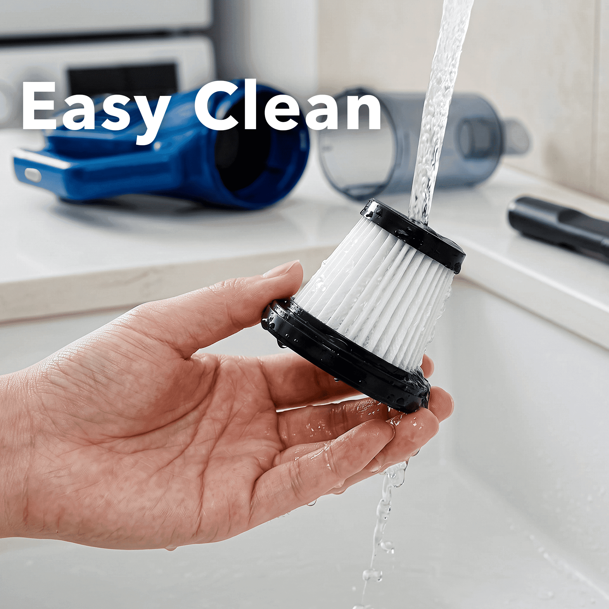 OVENTE 2-in-1 Corded Stick Bagless Vacuum Cleaner, 450W, Blue STV345BLS | With 14Kpa Powerful Suction, Lightweight and Washable Filter for Home, Car, Pet Hair, Carpet and Hard Floor