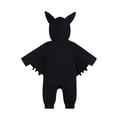 thumbnail image 3 of Baby Bat Costume My First Halloween Outfit Pumpkin Newborn Baby Boy Girl Costume Black Bat Bodysuit Romper With Hats, 3 of 7