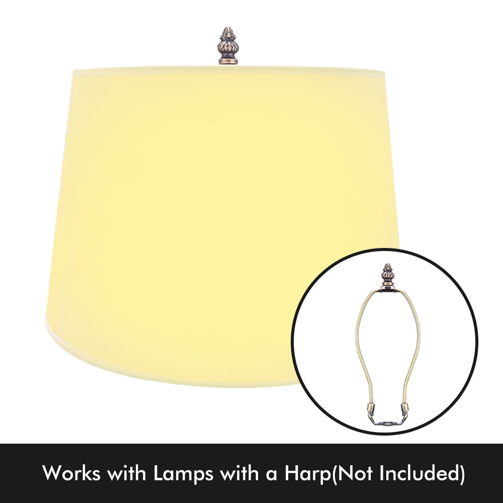Medium Lamp Shades, White Barrel Lamp Shades for Table Lamps and Floor light, 9.8x11.8x7.8 Inch, Round Natural Linen Hand Crafted, Set of 2