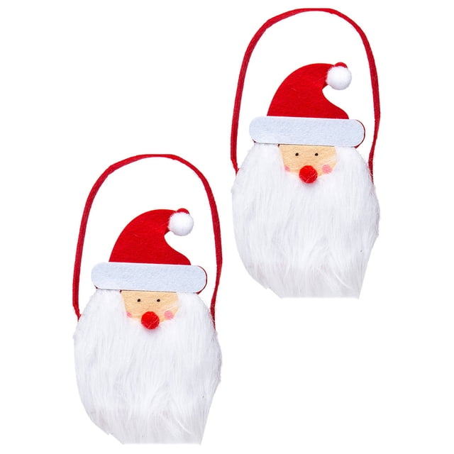Bolsas de regalo de Navidad, bolsas de almacenamiento para festivales resistentes a desgarros de alce Claus, bolsa de embalaje para galletas y Kits de decoración para fiestas Papá Noel/2 uds. Bewildely HA068921-02