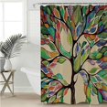 thumbnail image 2 of Mold Resistant Plant Print Shower Curtain 183x183cm with 12 Washable Fabric Hooks, 2 of 5