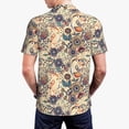 thumbnail image 4 of Balery Floral With Birds Printed Men’s Short Sleeve Polo Shirt, Midweight Men's Shirt,Golf Polo shirts -Small, 4 of 9