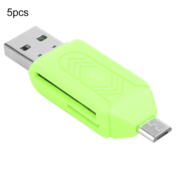 Lector de tarjetas de computadora, 5 piezas USB2.0 Lector de tarjetas de teléfono móvil Suministros de computadora Diseño de clase mundial
