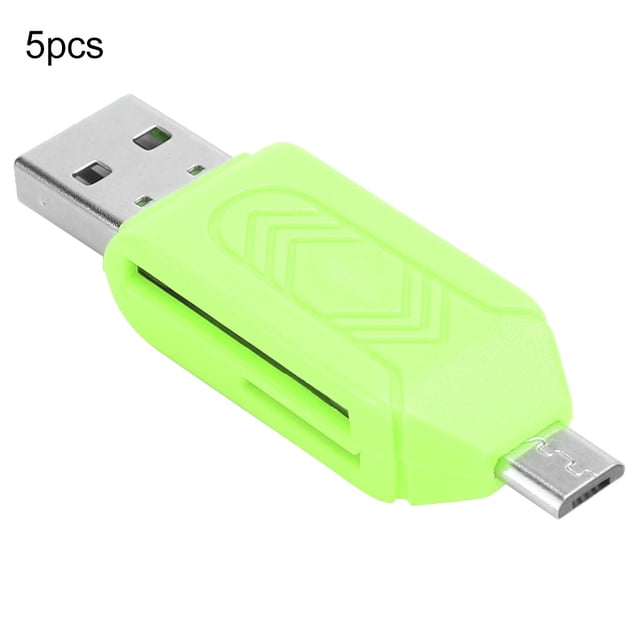 Lector de tarjetas de computadora, 5 piezas USB2.0 Lector de tarjetas de teléfono móvil Suministros de computadora Diseño de clase mundial