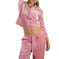 thumbnail image 6 of Jess by Meiko Women's Outfit Sets Long Sleeves Zip Jacket with Pants 2 Pieces Velour Tracksuit Set XS Pink, 6 of 8
