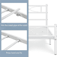 thumbnail image 3 of Yaheetech Simple Metal Platform Bed with Curved Design, Twin, White, 3 of 8