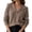 Brown, variant on Women's Sweater V Neck Lapel Collar Long Sleeve Ribbed Knit Loose Fit Casual Dressy Elegant Comfy Soft Warm Pullover Tunic Fall Winter Tops Brown