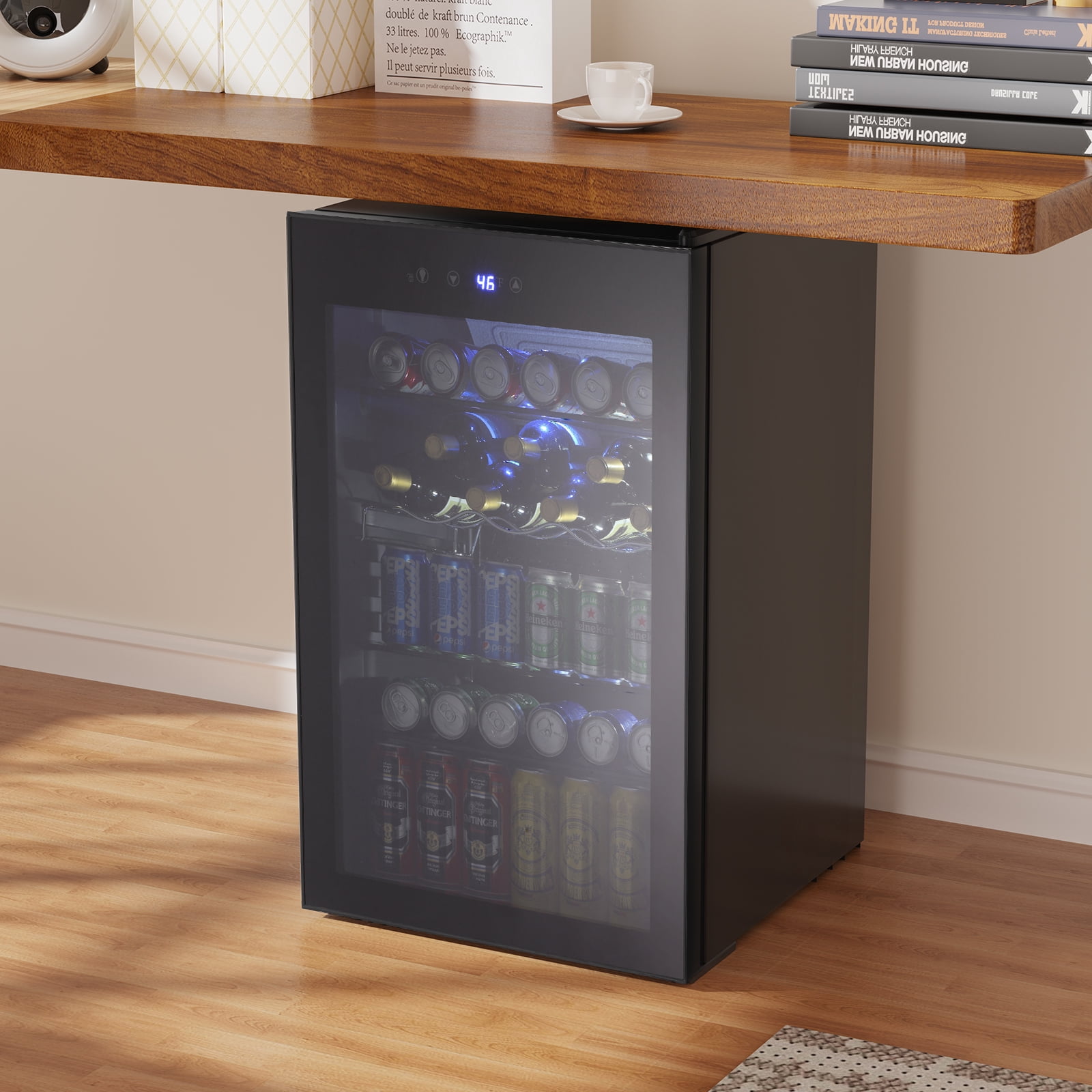 KNDKO 37 Bottle 145 Can Beverage Refrigerator - 4.5 Cu.Ft. Mini Fridge Cooler, Wine Cooler for Home/Office