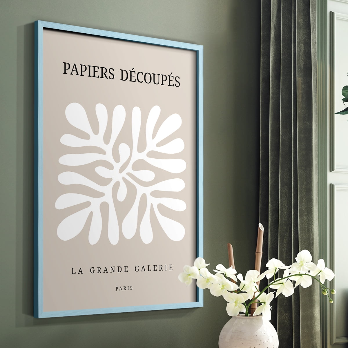 Matisse CCCLXXXVII in Blue Solid Wood 22 x 28 Framed Print