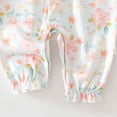 thumbnail image 6 of UYYX Baby Clothes For Girls Baby Girls Floral Collar Sleeve Romper Full Snap Crotch Thin Knit Long Sleeve Spring Picnic Outfit(12-18 Months,Blue), 6 of 7