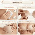 thumbnail image 5 of Nicelf Sticky Bra, Invisible Push-Up Adhesive Bra with Nipple Covers, Strapless Backless Bra for Wedding Dress, Swimwear, Deep V Outfits, 5 of 6