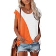 thumbnail image 3 of EQWLJWE Hauts d'Été pour Femmes Hauts pour Femmes Liquidation Mode Femmes Mode Manches Courtes Col Rond T-shirt Imprimé Blouse Hauts Amples, 3 of 6