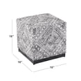 thumbnail image 2 of HomePop Cube Square Design Modern Tribal Pattern Fabric Ottoman in Black/White, 2 of 7