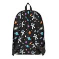 thumbnail image 3 of Astronaut and Planet Black Pattern Backpack for School, Cute School Bag with Adjustable Shoulder Straps and Padded Back, 15.7"x11.8"x5.5", 3 of 5