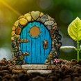 thumbnail image 4 of 2x puerta de de madera regalos fiesta favores DIY proyecto decoración miniatura escena estatua escultura para patio arte estilo c Macarena Puerta de cuento de hadas, 4 of 7