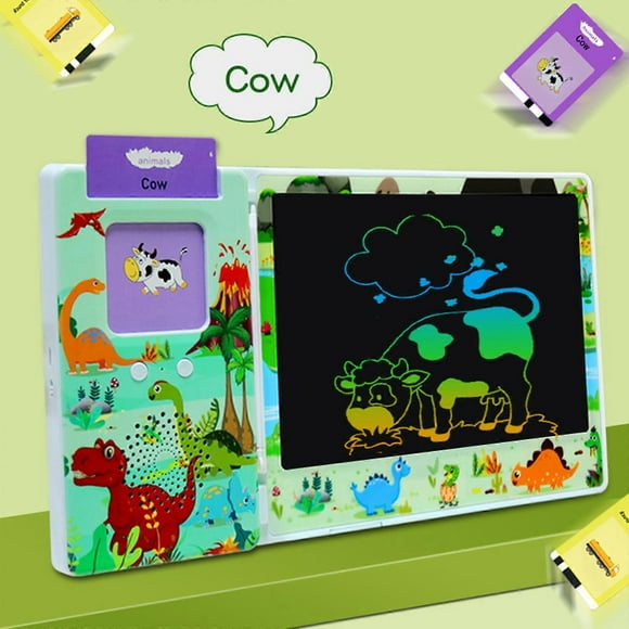Writing Tablet 8.5 Inch LCD Eye Protection Color Screen with 112pcs Cards 1pcs Stylus Toddler Drawing Pads for Gift