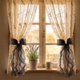 thumbnail image 4 of Yhmxh Sheer Organza Bow Curtain Tiebacks with Wavy Streamers, Pre-Tied Elegant Ribbon Bow Curtain Holdbacks, Decorative Window Curtain Tie Backs for Bedroom Living Room Wedding Home Decor, 4 of 6