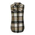 thumbnail image 4 of Plaid Vests for Women 2024 Trendy Sleeveless Button Down Flannel Shirt Jacket with Pocket Fall Winter Outerwear, 4 of 6