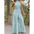 thumbnail image 4 of Combinaisons Habillées pour Femmes Soirée Invitée de Mariage Grande Taille Sans Manches Combinaisons Pantalon Grand Long Bleu G, 4 of 6