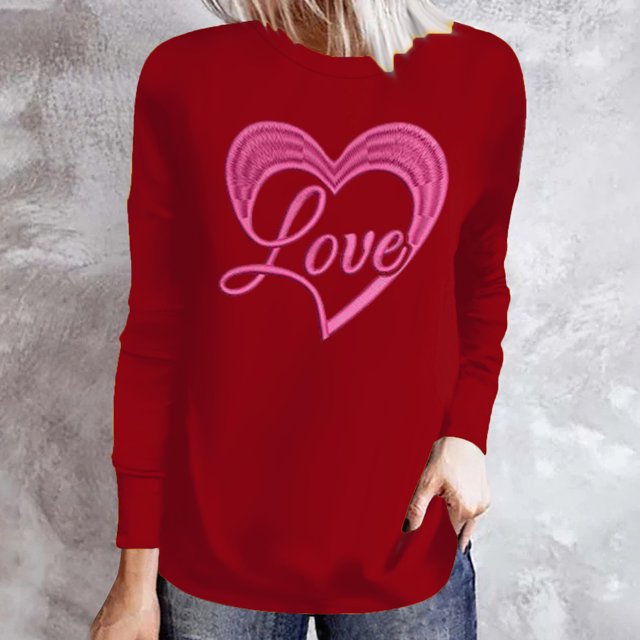 BVOFAR Chemises à Manches Longues pour Femmes, Imprimé Patte de Chien Cœur d'Amour Mignon, Blouses Décontractées Col Rond 2025