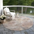 thumbnail image 6 of Addison Rugs Chantille Indoor/Outdoor Transitional Floral Taupe Machine Washable Round Rug, 8' x 8', 6 of 7