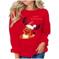 thumbnail image 1 of Navidad moda mujer casual manga larga impreso damas sudaderas tops Pompotops gfhjh14914, 1 of 5