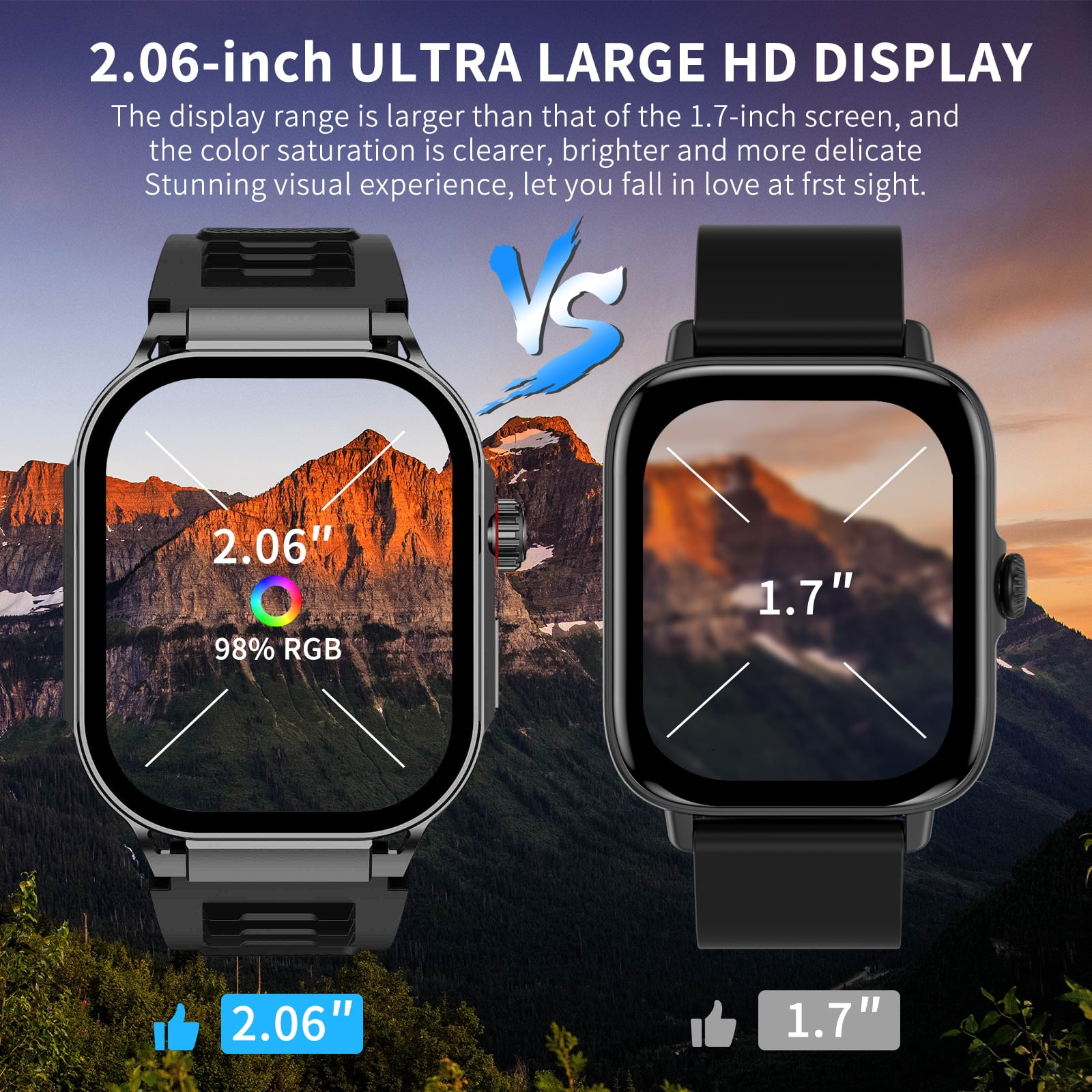 2026 NEW Smart Watch, 2.06''Amoled Screen SmartWatch for Men , Answer/Make/Message, 100+ Sports Modes, IP67 Waterproof Fitness Tracker Compatible with Android and iPhone (silver)