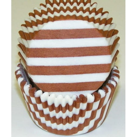 

Brown and White Stripe Cupcake Liners - Baking Cups -50pack
