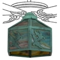 thumbnail image 3 of Meyda Tiffany 22339 Ducks In Flight - 1 Light Fan Light Kit   Verdigris Finish with Coral/Green/Blue/Violet Glass, 3 of 6