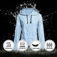 thumbnail image 5 of Ponceau Plus Size Rain Jacket for Women Raincoat Waterproof with Hood Rain Coats for Women Lightweight Blue 2XL, 5 of 8