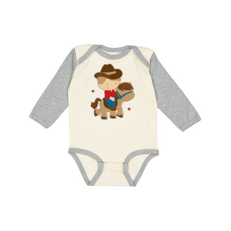 

Inktastic Cowboy Boy on Pony Gift Baby Boy Long Sleeve Bodysuit