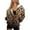 Brown Leopard Print, variant on Native Aztec Womens Zip Up Hoodies Size 4XL Long Sleeve Oversized Hooded Zip up Sweatshirt Warm Soft Fall Winter Outfits Clothes