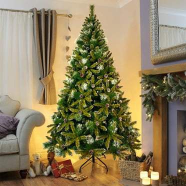 SmileMart 7.5ft Pre-lit Hinged Spruce Artificial Christmas Tree ...