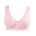 thumbnail image 4 of Juslio Women's Bras Athletic Wirefree Vest Solid Front Closure Bras, 4 of 6