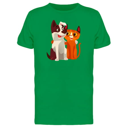 Best Friends Cat & Dog Tee Men's -Image by (Best Dogs For Young Men)