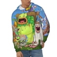 thumbnail image 2 of My Singing Monsters Men's Hoodie With Color Drawstrings Sweatshirt Hooded Pullover Print Winter Coat Jacket Medium, 2 of 9