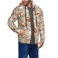 thumbnail image 3 of Zip Up Hoodies for Men - Autumn Fox with Brown Plants Long Sleeve Comfrt Men'S Fashion Hoodies & Sweatshirts, Jackets for Men Hoodies Pullover Clothing Clothes with Pouch, 3 of 5