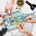 thumbnail image 4 of Ethnic Cutting Board, Old Turkish Ceramic Style with Tulips Vintage Ottoman Heritage Image Print, Decorative Tempered Glass Cutting and Serving Board, Wine Bottle Shape, Blue Red, by Ambesonne, 4 of 5