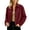 Wine, variant on Edvintorg Women's Outerwear Turndown Collar Button Down Jacket Long Sleeve Loose Casual Cropped Coat with Pocket Clothes Women Wine S-2XL
