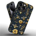 thumbnail image 3 of Punmada Compatible with iPhone 16 Pro Glossy Case For Girl Boy Full Body Protective Hard Shell Esthetics Pattern Vintage Yellow Bee Floral, 3 of 7