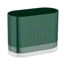 Countertop Silverware Holder, Silverware Caddy Organizer Holder for forks, Spoons, Knives, Cutlery Caddy with 2 Compartments(Green)