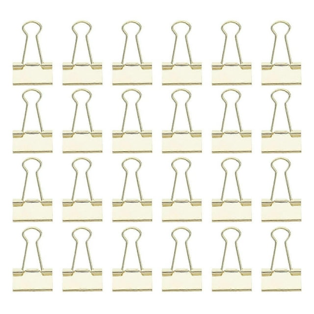 Binder Clips Metal Paper Clips For Office Multi-Purpose Document Fixing Cute Office Supplies Golden 3.00X2.70X2.50CM Construction 48Pcs
