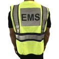 thumbnail image 1 of LINE2design High Visibility Front Pocket Safety Vest With Reflective Strips & EMS ANSI Polyester Fabric Yellow with Navy Trim, S-XXL, Average Size is Large, 1 of 4