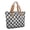 Gray and White Checkered Pattern, variant on Blue and Black Checkered Pattern Large Tote Bag for Women, Polyester Roomy Carryall with Pockets and Zipper, Lightweight Gifts Ideas for Women Men